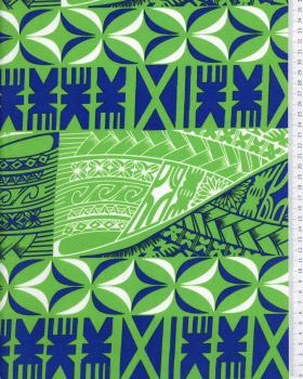 Polynesian fabric ATUA Green - Tissushop
